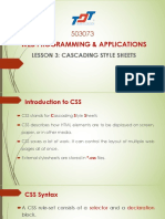 Web Programming & Applications: Lesson 3: Cascading Style Sheets