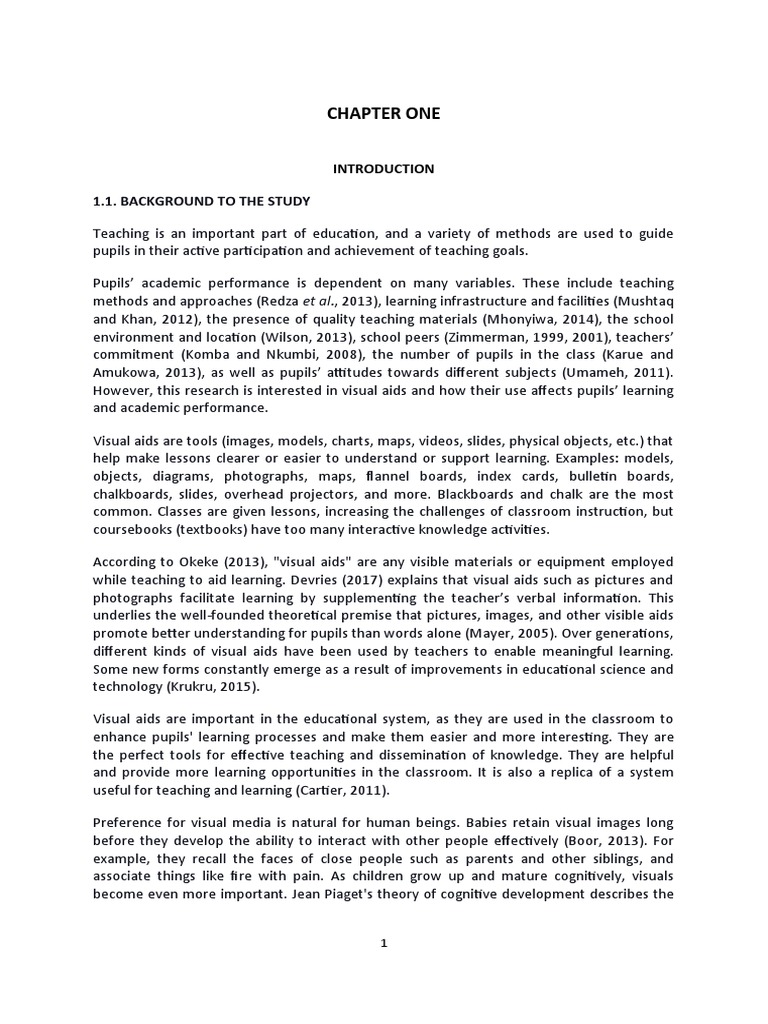 The Role of Visual Aids As Instructional Materials in Pupils' Academic