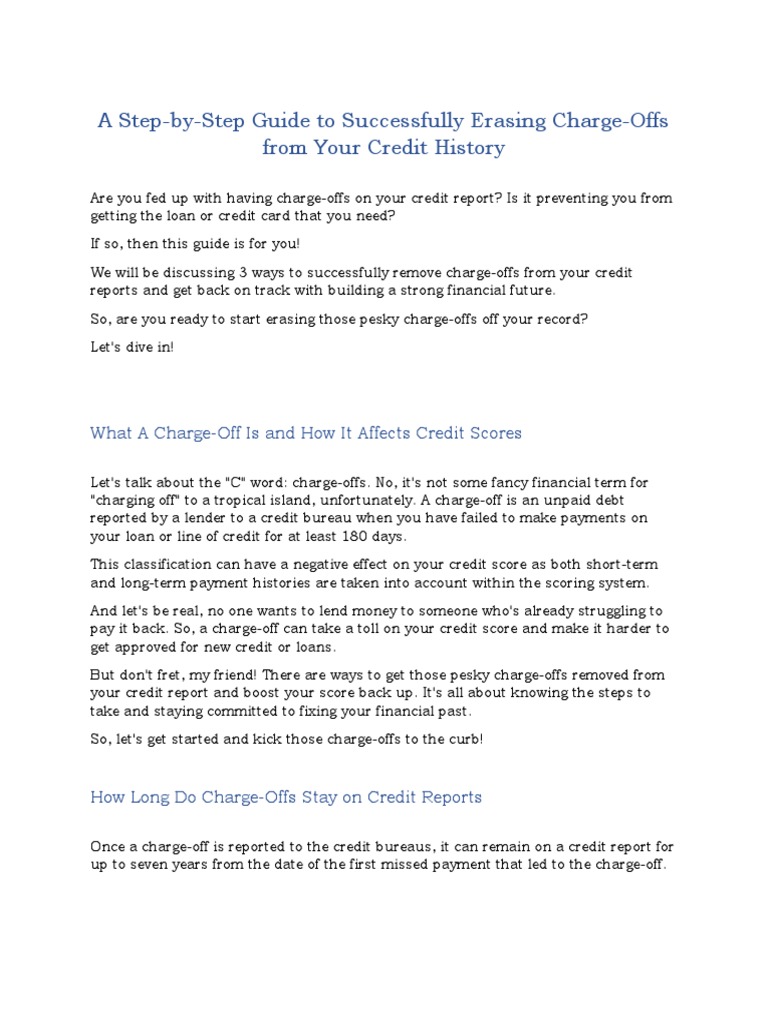 A StepbyStep Guide To Successfully Erasing ChargeOffs From Your