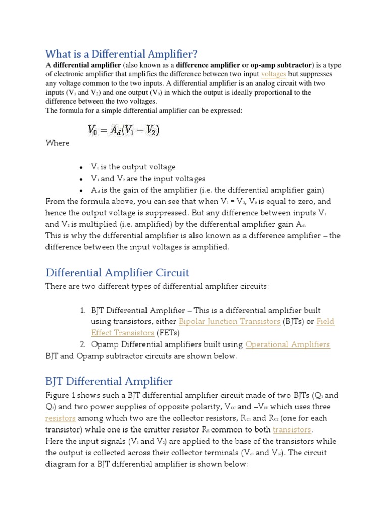 Diff - Op Amp PDF | PDF | Amplifier | Operational Amplifier