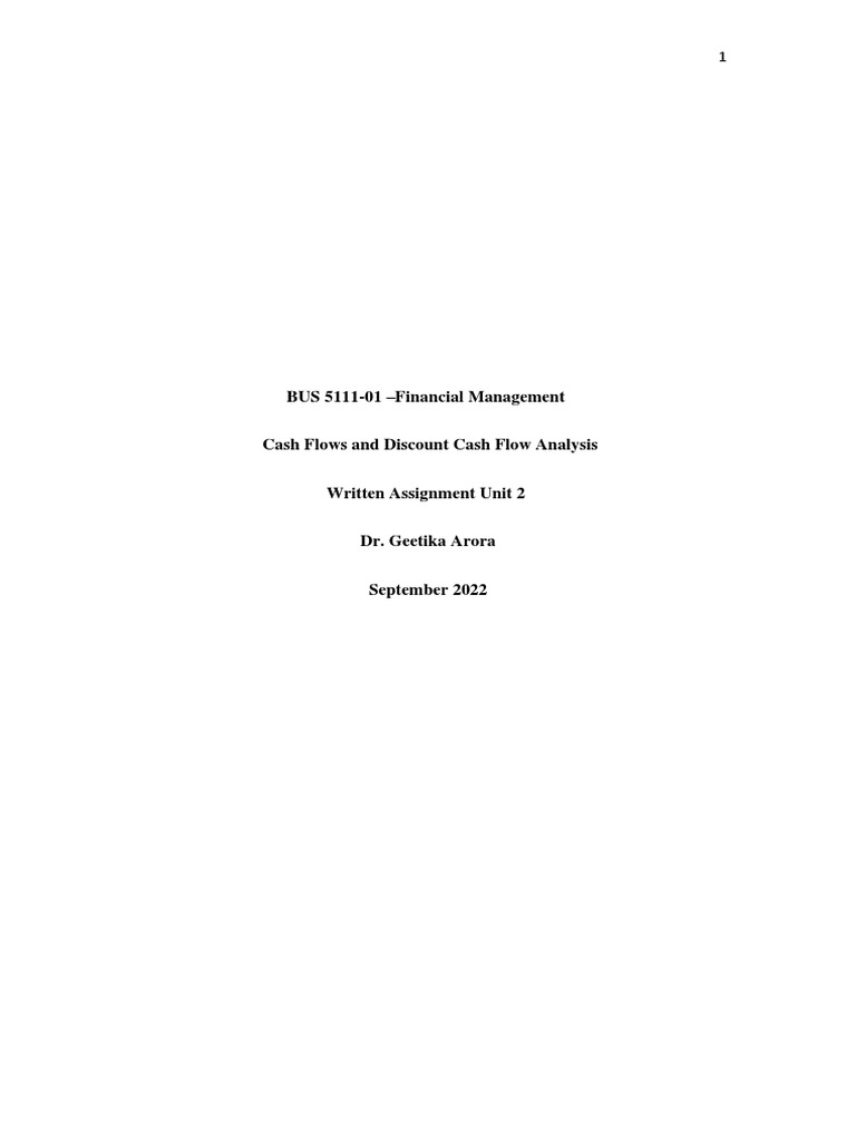 Written Assignment Unit2 | PDF | Net Present Value | Economies