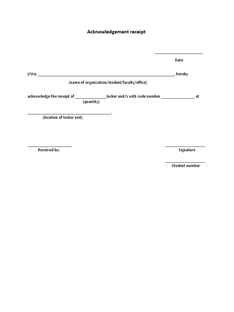 Locker Unit Acknowledgement Receipt | PDF
