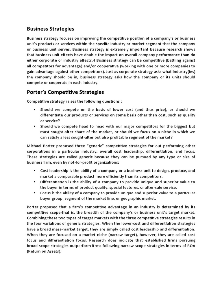 Business Strategies | PDF | Strategic Management | Business