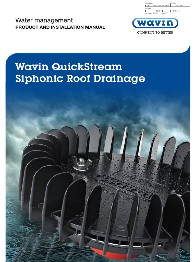 Wavin Quickstream Siphonic Roof Drainage: Water Management | PDF | Pipe ...