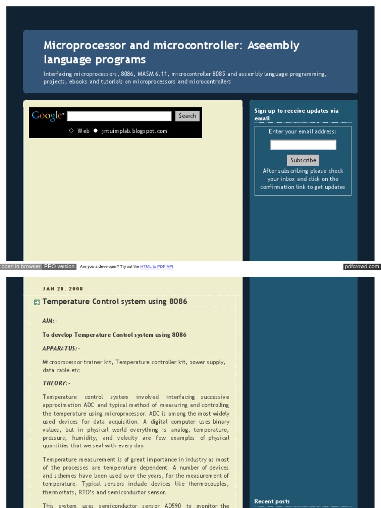 Temperature Control System U | PDF | Analog To Digital Converter ...