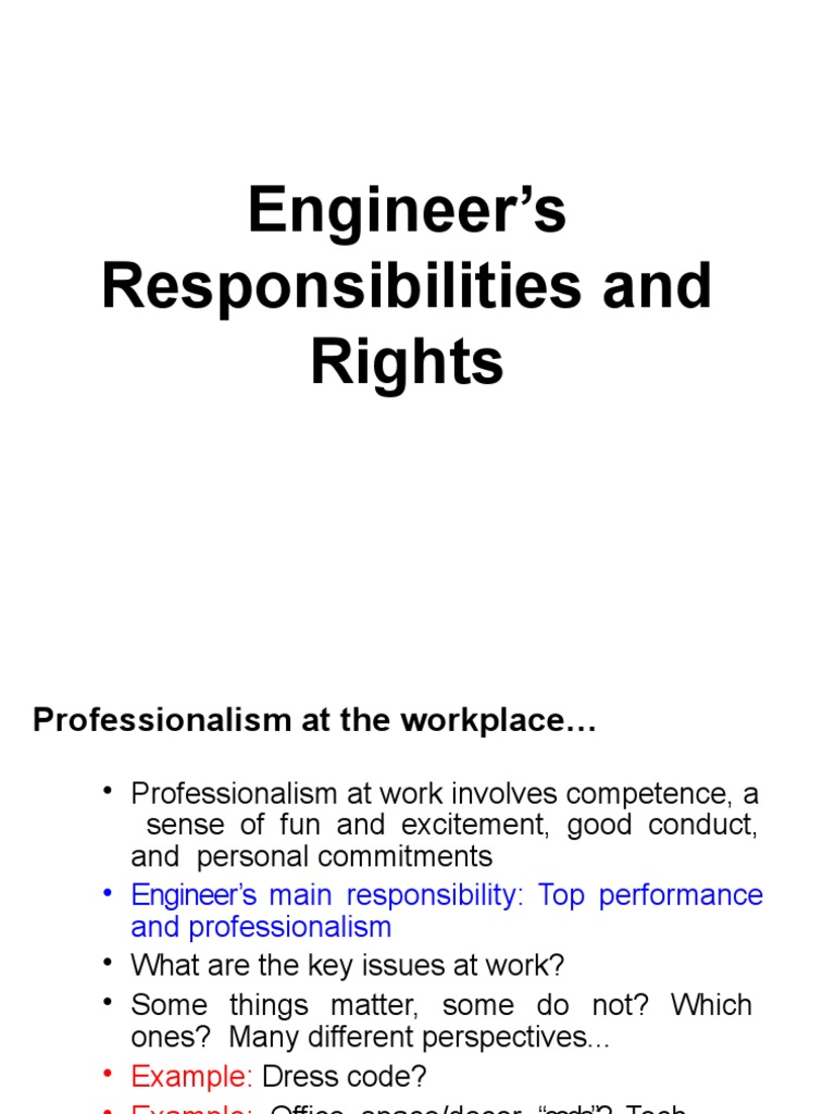 Engineer's Responsibilities and Rights | PDF | Biomedical Engineering ...