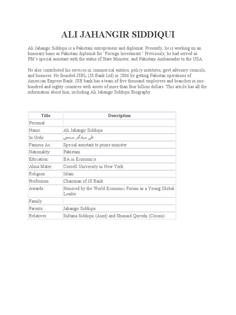 Ali Jahangir Siddiqui PDF Pakistan Economies