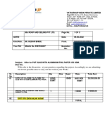 PUF Slab Supply Quotation