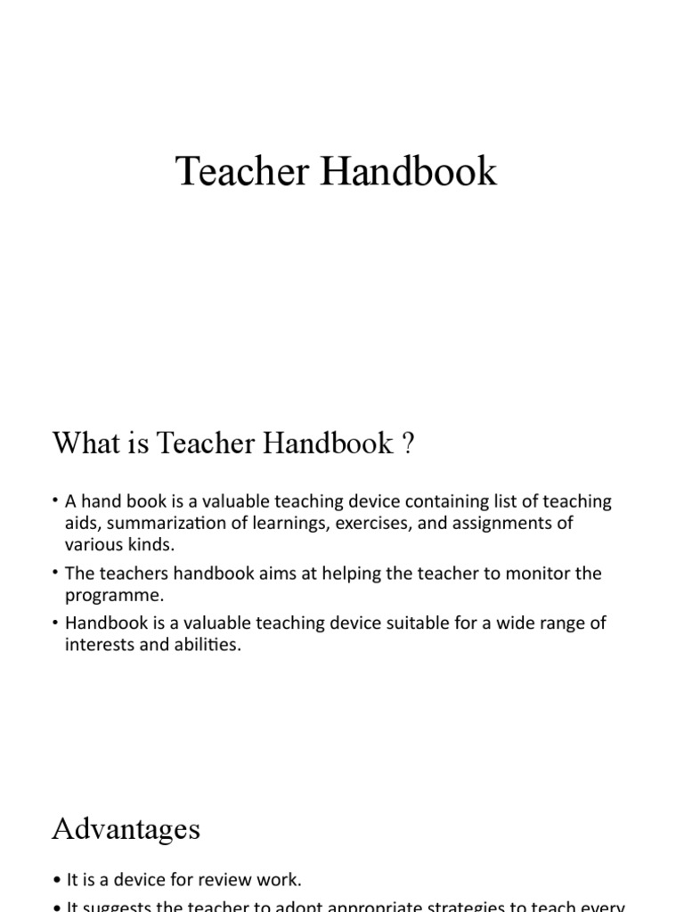 Teacher Handbook PDF