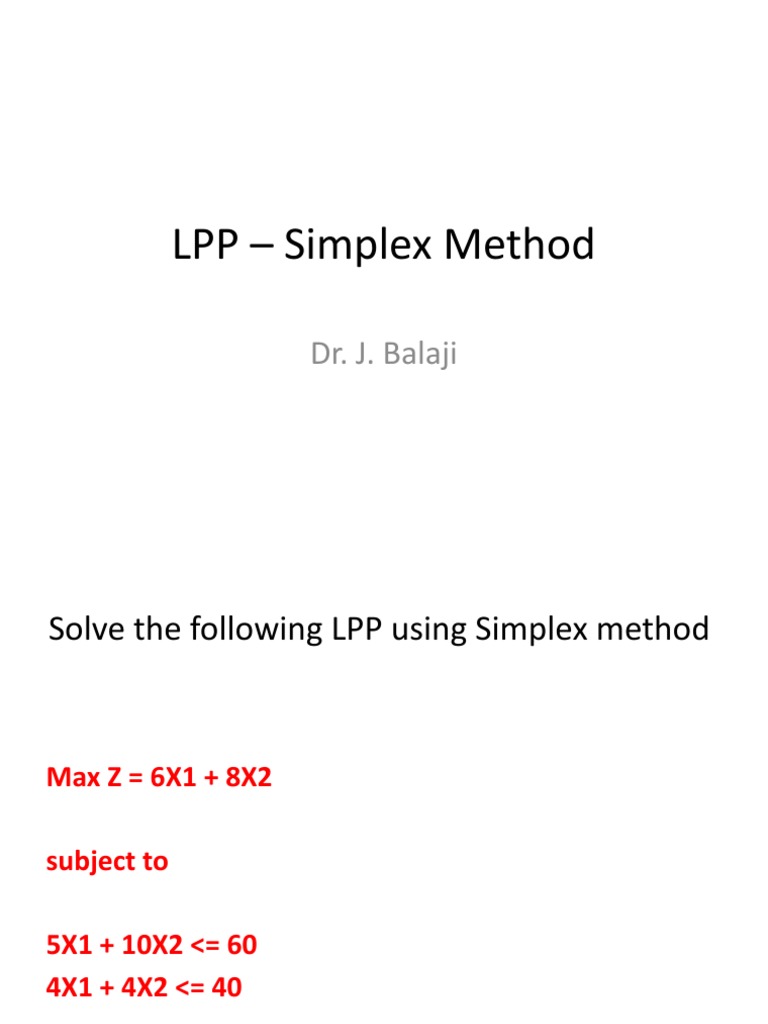 M1 - S4 - Linear Programming - Simplex Method | PDF | Mathematics | Algebra