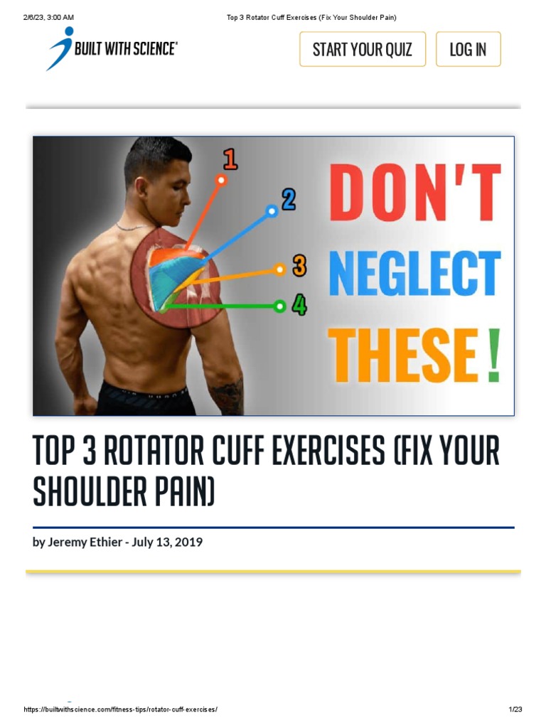 Top 3 Rotator Cuff Exercises (Fix Your Shoulder Pain) | PDF | Shoulder
