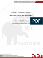 Dafang Single Girder Overheade Crane Operation Manual PDF