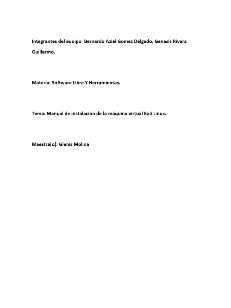 Kali Linux Manual Pdf