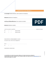 Modele de Certificat de Travail PDF