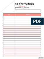 Minimalist White Orange Monthly Attendance Printable Sheet PDF