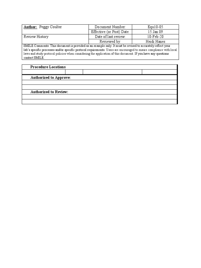 Equ1005 CO2 Incubator FYRITE SOP PDF Carbon Dioxide Personal