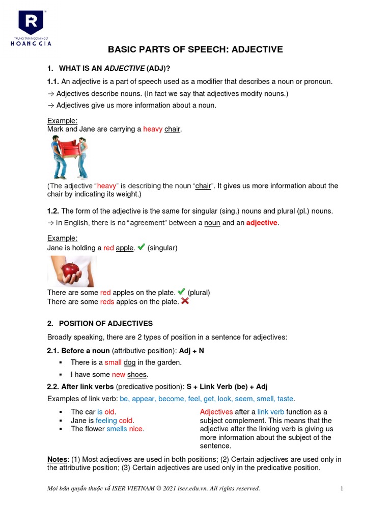 Grammar Adjectives Pdf