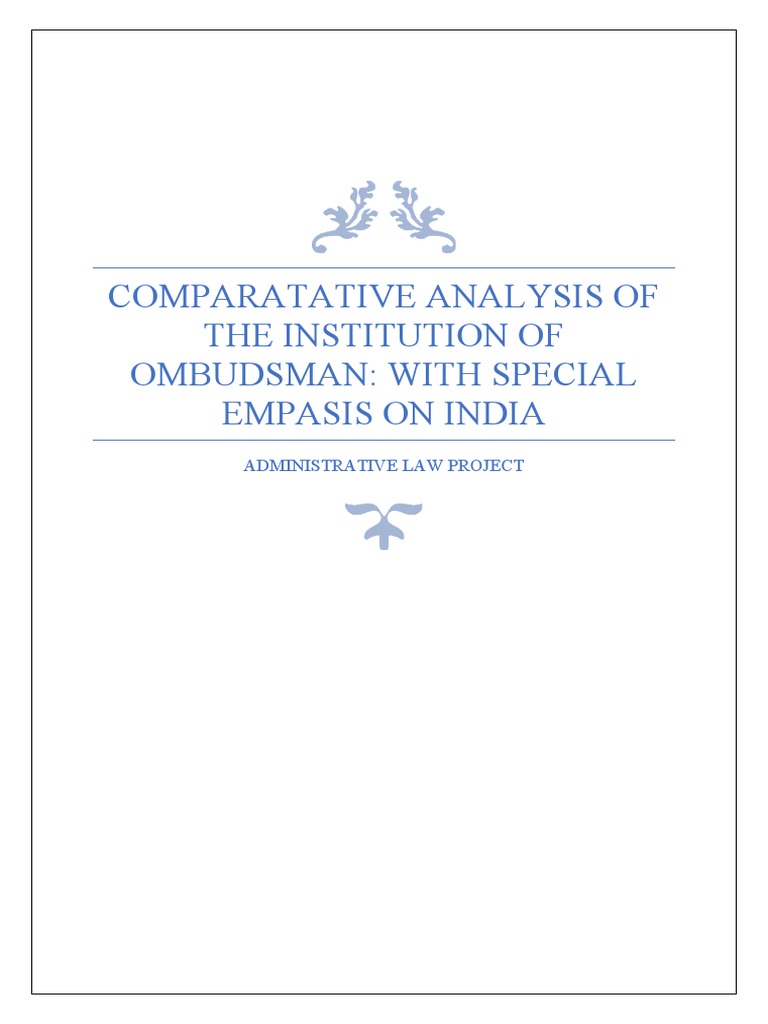 Ombudsman System: A Comparative Study | PDF | Government | Justice