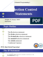 ITPF01 Week5 Selection Control Statements