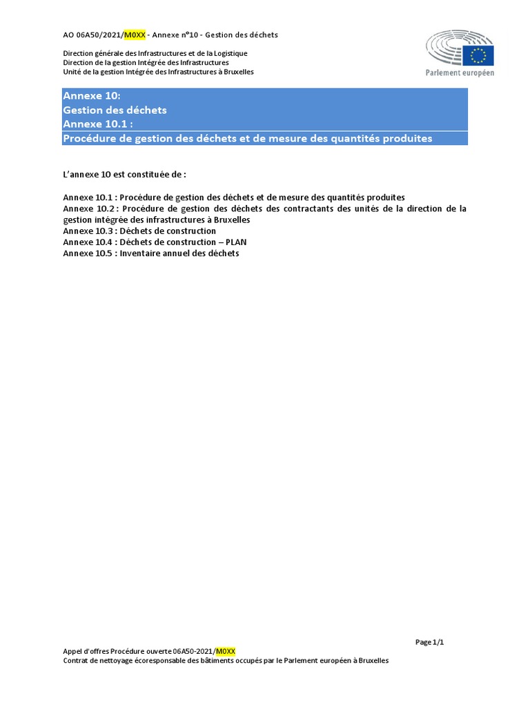Gestion des déchets au Parlement européen | PDF | Déchets | Recyclage