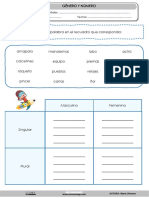 Género y número: clasifica palabras