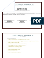 Certificado Curso Operador de Empilhadeiras