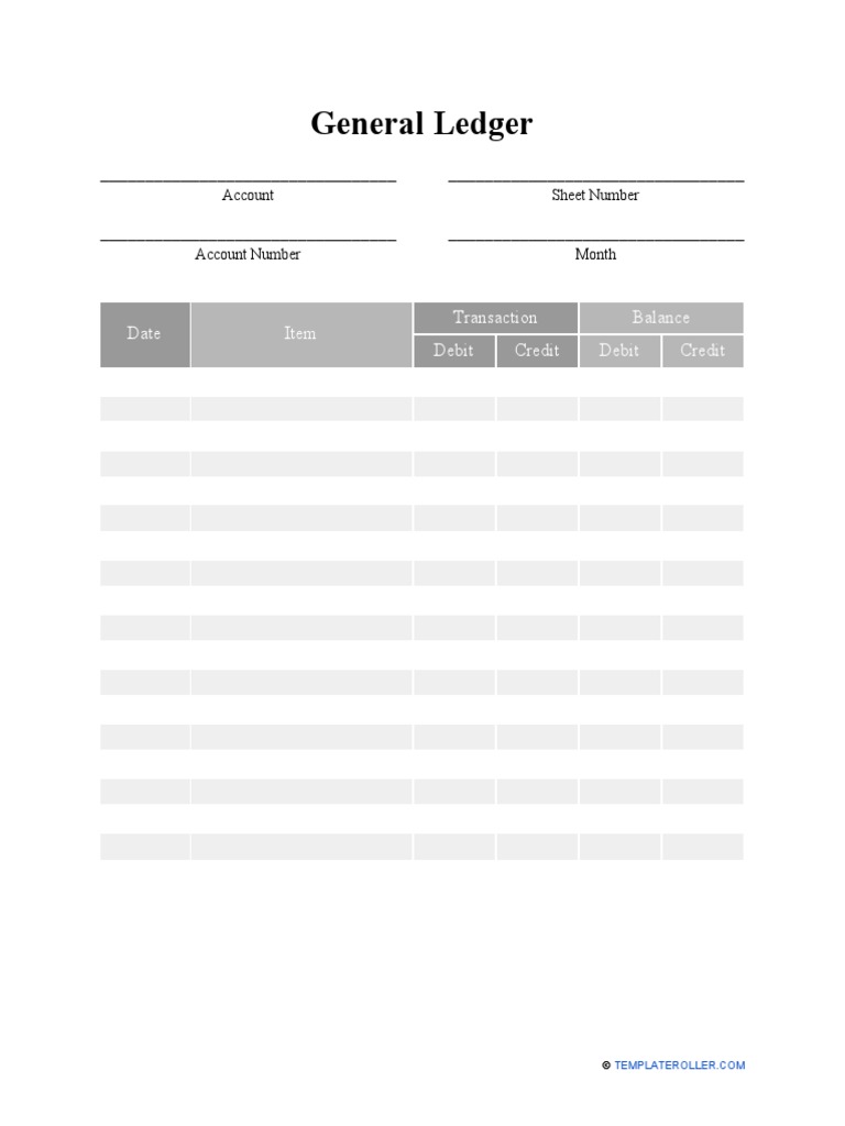 Main General Ledger Template PDF PDF