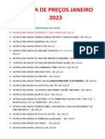 TABELA DE PREÇOS Agosto 2022