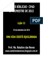 Uma vida cristã equilibrada tem  e resume bem o conteúdo do documento