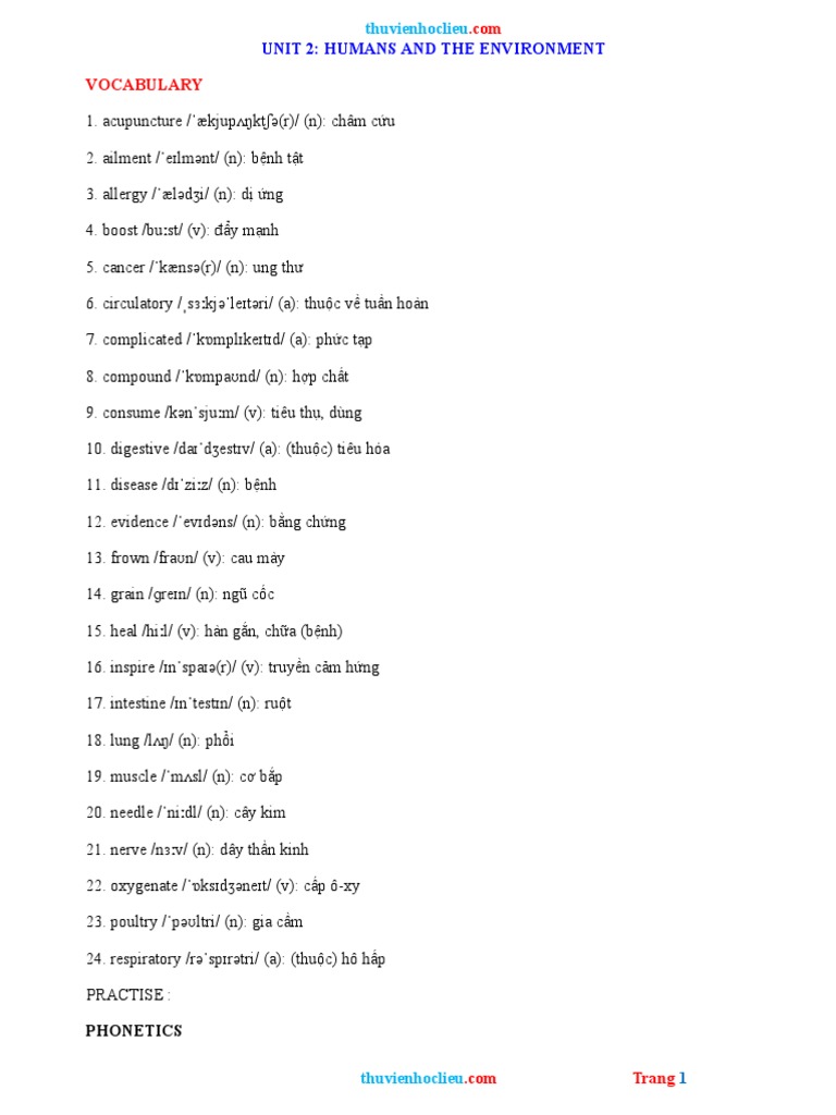 Bai Tap TA 10 GLOBAL SUCCESS Nang Cao Unit 2 | PDF