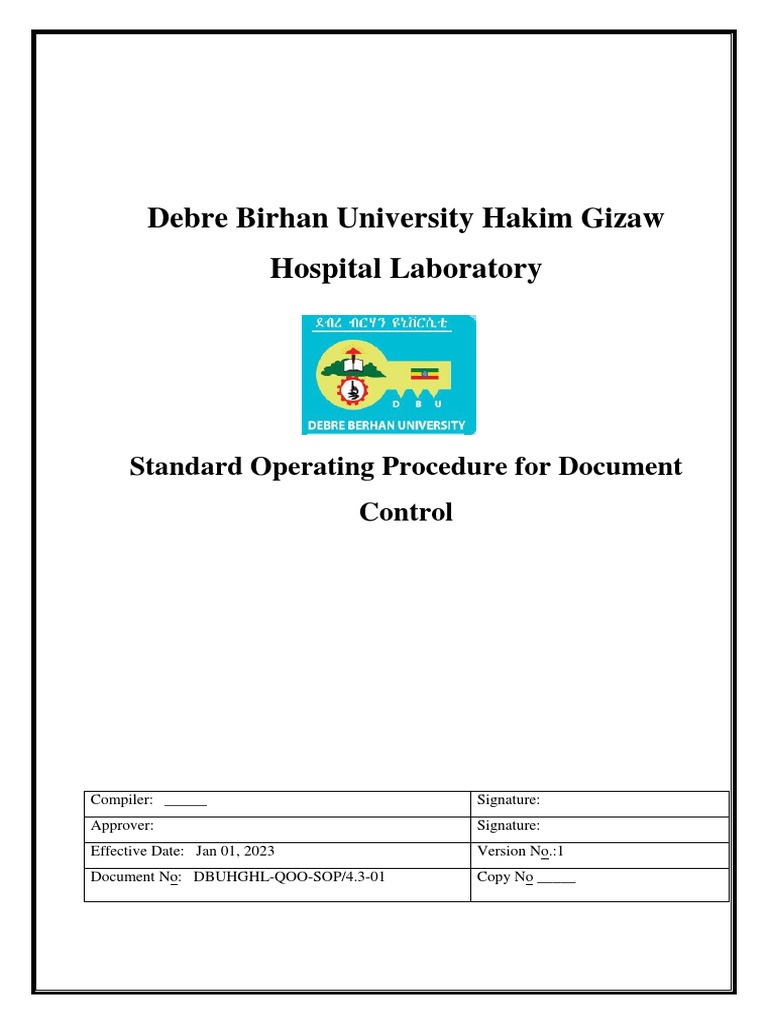 Document Control SOP for Hospital Lab | PDF | Calibration | Compact Disc