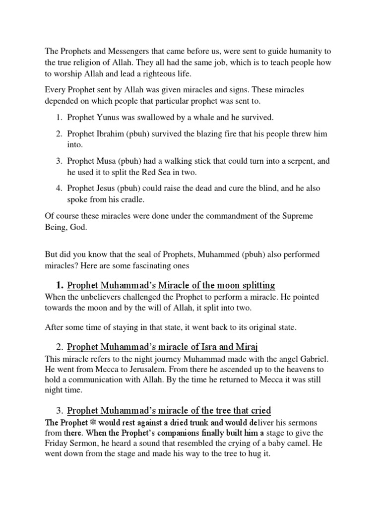 Miracles Download Free Pdf Muhammad Prophets And Messengers In Islam