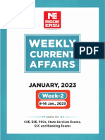 Useful Weekly Current Affairs: January 8-14, 2023