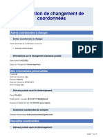 Déclaration de Changement de Coordonnées