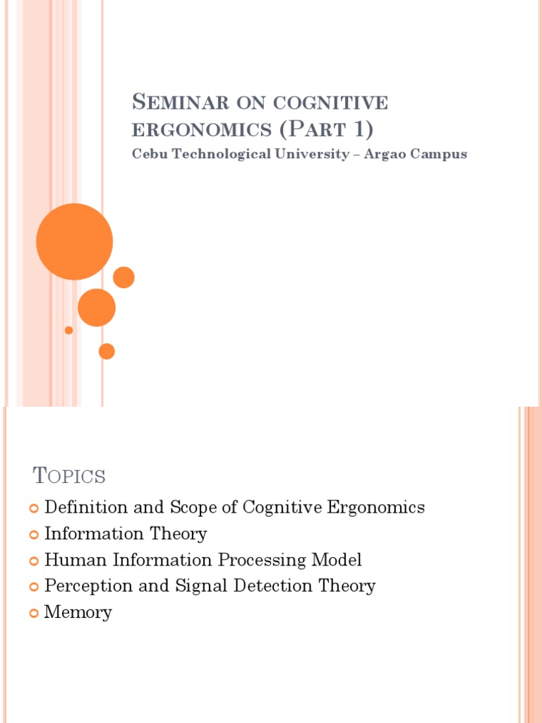 Cognitive Ergonomics Overview and Theory | PDF | Information | Human ...