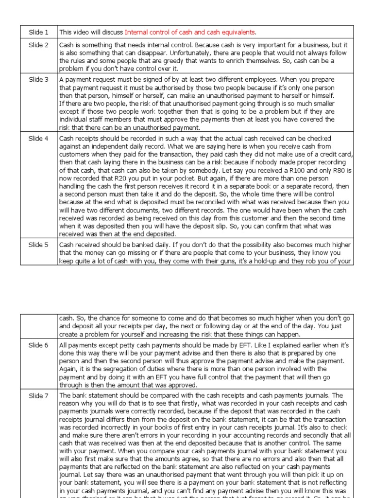 Daily Banking Procedures And Control