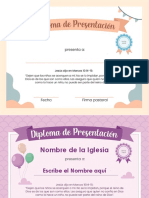 Editable Versión Niñas - Diplomas de Presentación