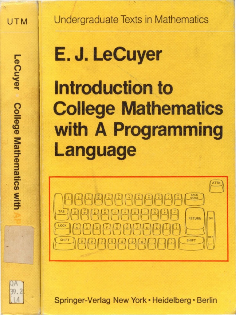 E. J. LeCuyer - Intro To College Math With APL PDF | PDF