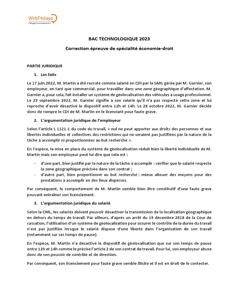 Sujet Bac Eco Droit Stmg 2023 Bac 2023 Correction Eco Droit STMG | PDF | Balance commerciale | Économie