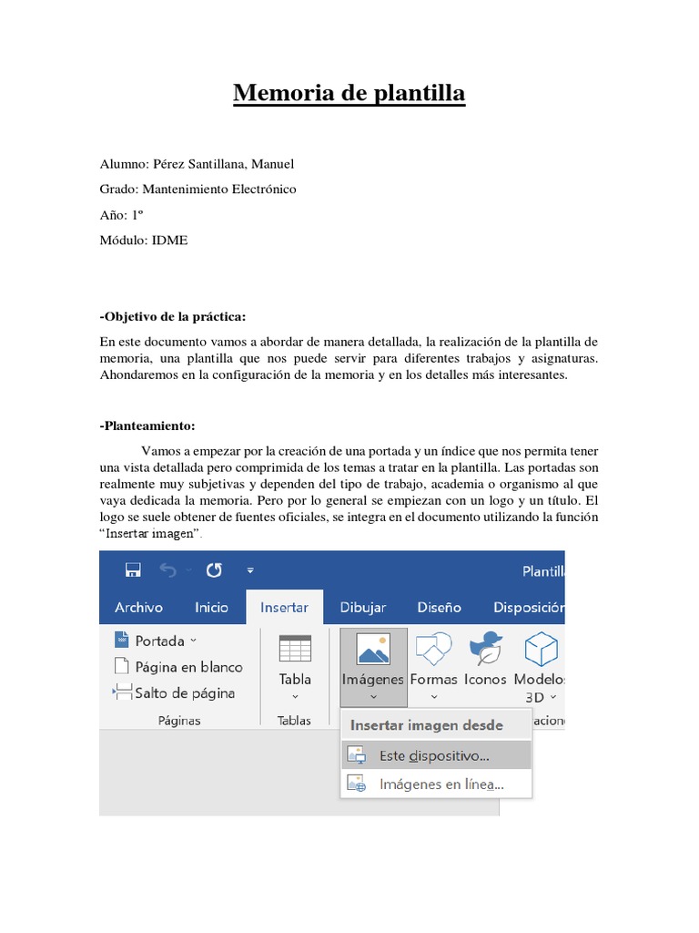 Memoria de Plantilla PDF | PDF | Memoria | Información