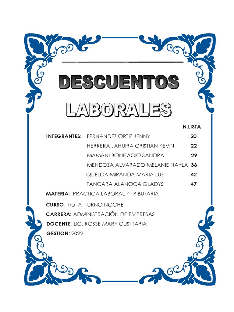 Descuentos Laborales 1 | PDF | Pensión | Servicios financieros
