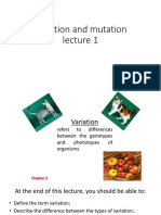 Variation and Mutation Lecture 1