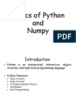 Basics of Python and Numpy