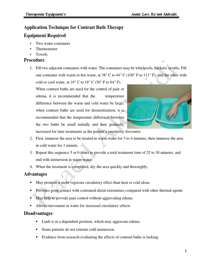 Contrast Bath Therapy Techniques | PDF