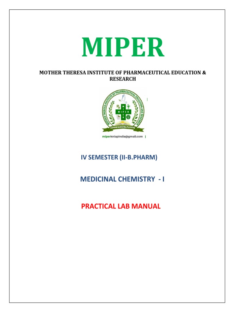 BP406P Medicinal Chemistry1 PDF Titration Chemistry