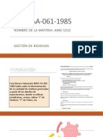NMX-AA-061-1985: Nombre de La Materia: Amg-1015