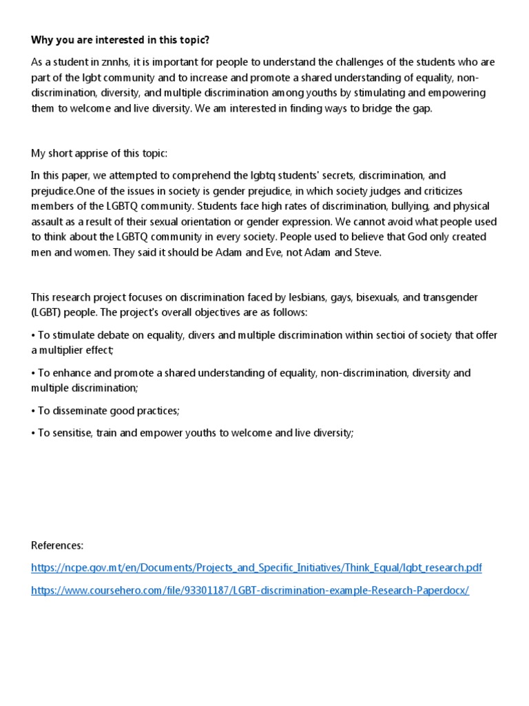 Addressing LGBT Student Discrimination | PDF