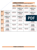 Calendario Semanal Del Profesorado en Educación Secundaria en Matemática - 1° 2023-1