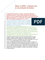 Open banking e LGPD: desafio proteção dados bancos