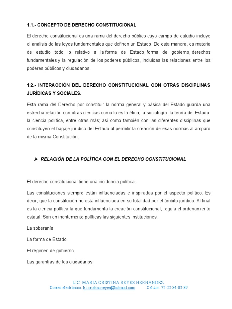 Concepto de Derecho Constitucional | PDF | Constitución | Ley ...